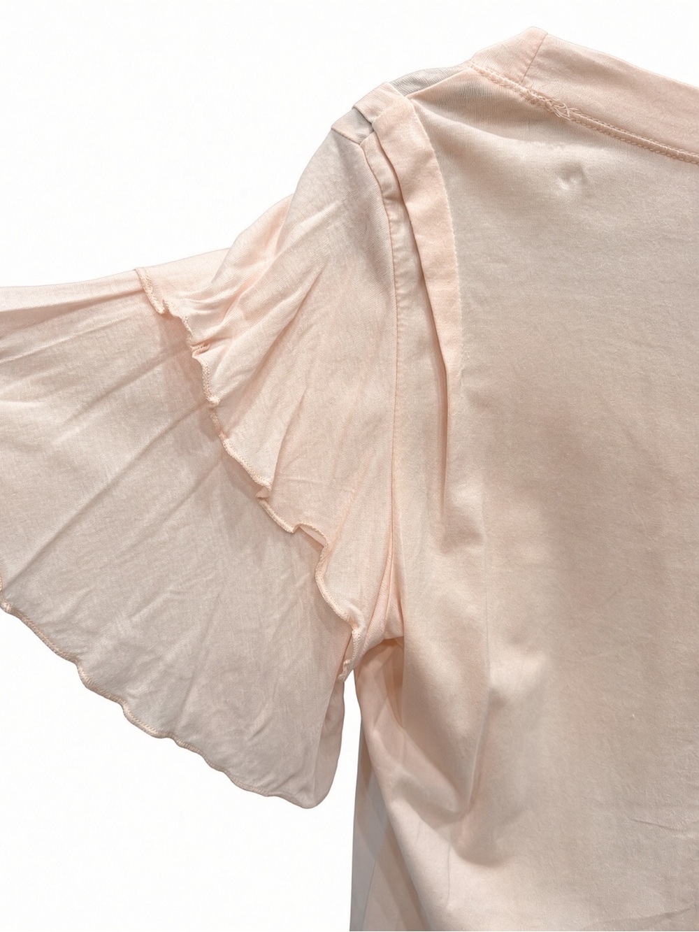 Ruffle Sleeve Graphic Tee in Blush Pink GALLIANO - Picture 3 of 5